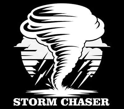 Storm Chaser Decal (2-Pack) 4'' | Tornado Weather Sticker for Car, Truck, Window