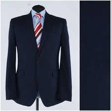 Mens Navy Blue Blazer 42R UK Size KEVETA COCE Wool Sport Coat Jacket