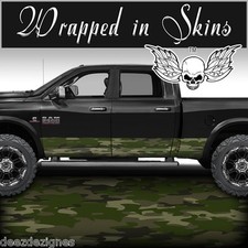Camo Rocker Panel Graphic Decal Wrap Truck Army Green Military Traditional Style