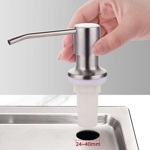 360°Sink Soap Dispenser Kitchen Stainless Steel Hand Liquid Pump Bottle Tube Kit - Picture 6 of 7