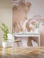 3D Sculpture Plaster Model Gray Self-adhesive Removeable Wallpaper Wall Mural
