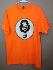 The Dude Abides Big Lebowski Movie Graphic T Shirt  Large  Double Sided Orange
