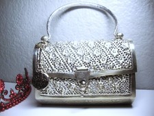 Pierced - Filigree Silver Plated Evening Purse - S.P. Handbag 6" Long