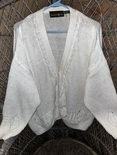 Vintage Outback Red Chunky Button Ivory Cardigan Sweater - L