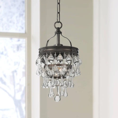Crystorama Calypso 7 1/2" Vibrant Bronze and Crystal Mini Chandelier - Picture 1 of 9
