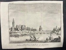 SEVILLE CATHEDRAL SPAIN 1745 THOMAS SALMON ANTIQUE COPPER ENGRAVED VIEW