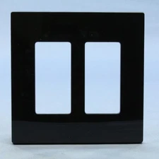 Leviton SJ262-SE Black 2-Gang Decora Unbreakable Nylon Midway Screwless Cover