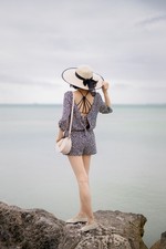 EUC ZARA floral open back romper, jumpsuit, sz S