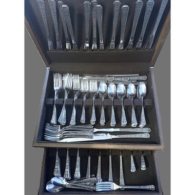 Interpur Florenz 5pc Service for 24 +Hostess Set 129 pc Stainless Vintage 1960s