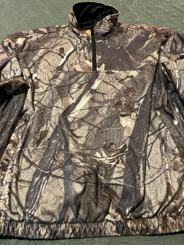 🟧🟧🟧 VINTAGE Y2K REALTREE HARDWOODS CAMO JACKET PULLOVER DUXBAK MEDIUM - Image 4 of 4