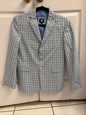 Boy's Sport Coat Spring Plaid Blazer Jacket Kids Boys Formal Wear Size 16.