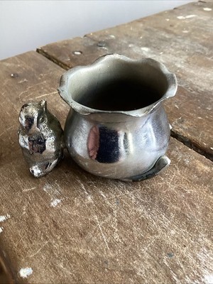 Antique Silver Plated Match Toothpick Holder Victorian Bird
