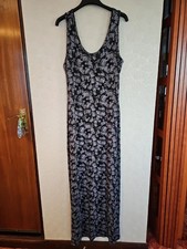 F&F grey/black maxi dress (very long) - butterfly print - size 18