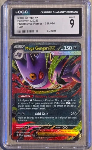Mega Gengar ex 056/094 Phantasmal Flames 2025 CGC 9 English Pokemon