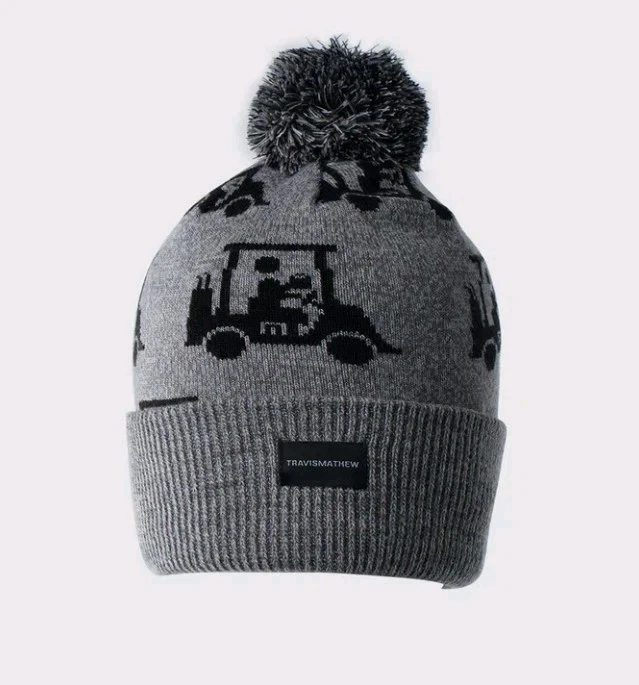 Travis Mathew Mapes Beanie Hat One Size Heather Grey/Blk