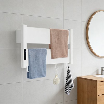 Heated Towel Rack Wall Mount Towel Warmer Bathroom Electric Towel Rack White