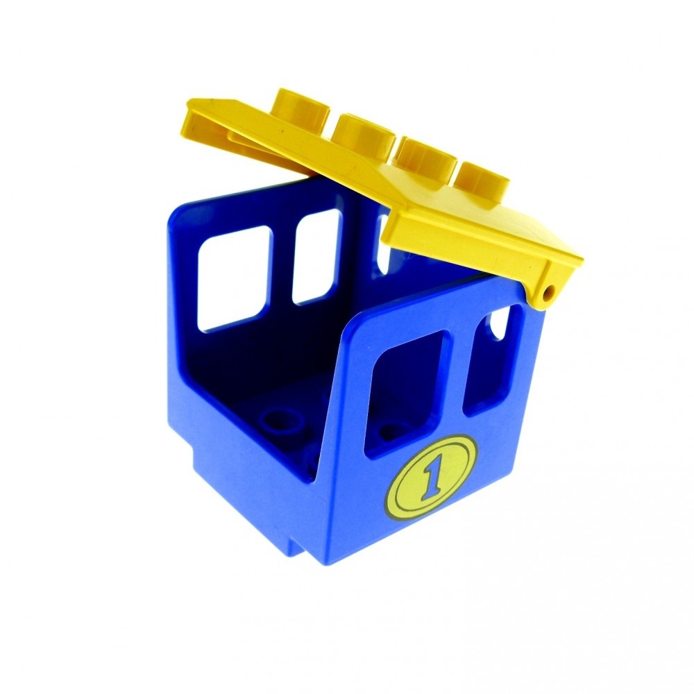 1x LEGO Duplo Train Attachment Blue Yellow 3x3x3 No.1 Cabin 4543 4544pb01