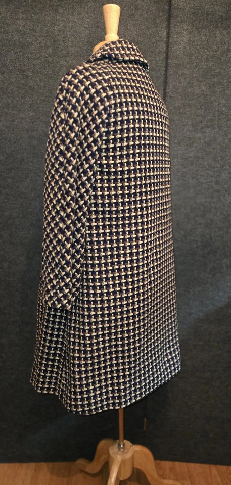 Винтажный I. Magnin пальто 10 женщин США 3/4 рукав гончая синий, коричневый, бежевый EUC - Изображение 4 из 4