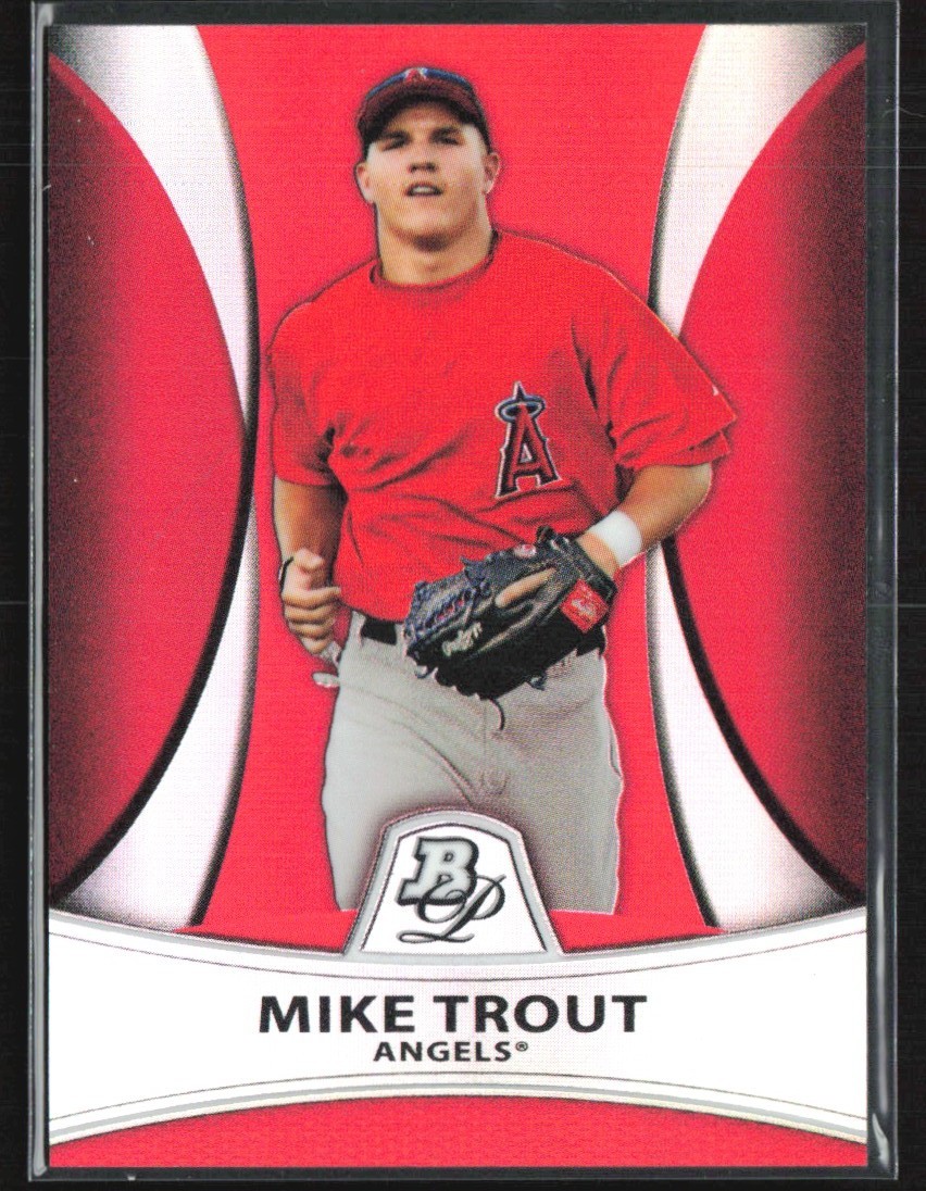 Mike Trout 2010 Bowman Platinum Prospects Red Refractor Surface Issues /25 #PP5