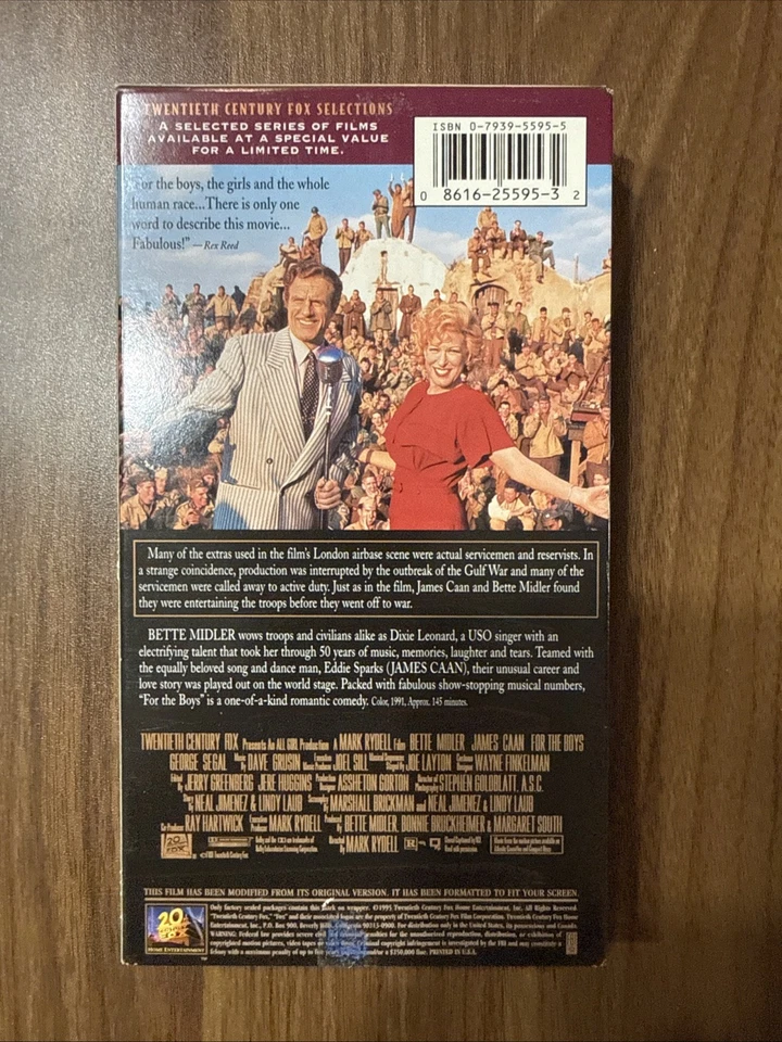 For The Boys (Vhs 1995) Bette Midler, James Caan Foto 3 de 3
