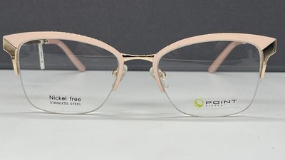 Brille Damen eckig Cat Eye rosa gold Halbrand Point 2241