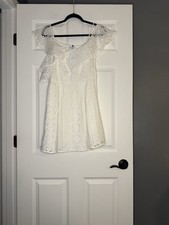 Sugar lips Christen Asymmetrical One Shoulder Lace Dress Small White Nwt