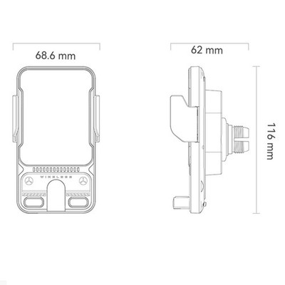 Wireless Charger 15W für Auto mit automatischer Telefonklemmung und einer Taste
