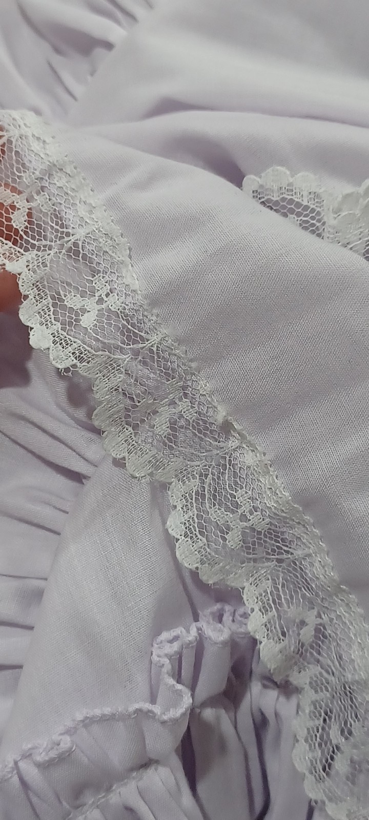 Vintage Purple Pastel Lace Ruffled Bow Pageant Party Dress Girl Full Circle