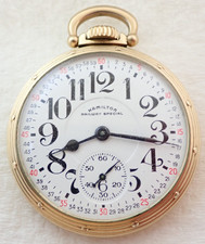 VINTAGE 16s HAMILTON GRADE 950B 23 JEWEL 23j GOLD FILLED RAILROAD POCKET WATCH