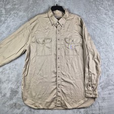 Carhartt FR Work Shirt 2XL Khaki Tan Flame Resistant Cat 2 ATPV 8.7 Long Sleeve