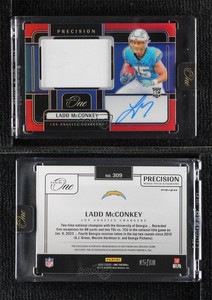 2024 Panini One Precision Red /60 Ladd McConkey #309 RPA Rookie Patch Auto RC