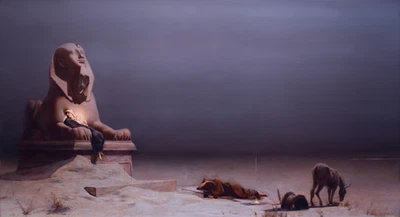 Luc-Olivier Merson Rest on the Flight into Egypt Sphinx Jesus Painting Art Print