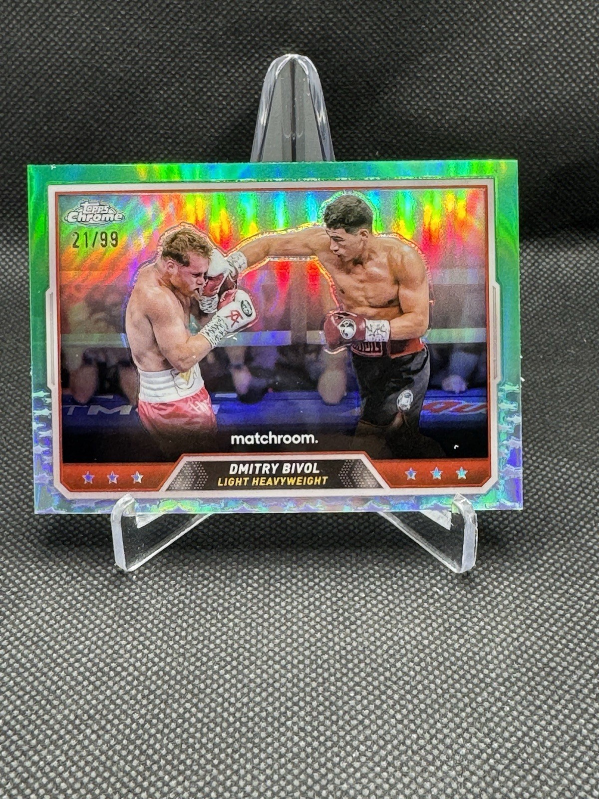 2024 Topps Chrome Boxing Dmitry Bivol #43 Green Refractor /99