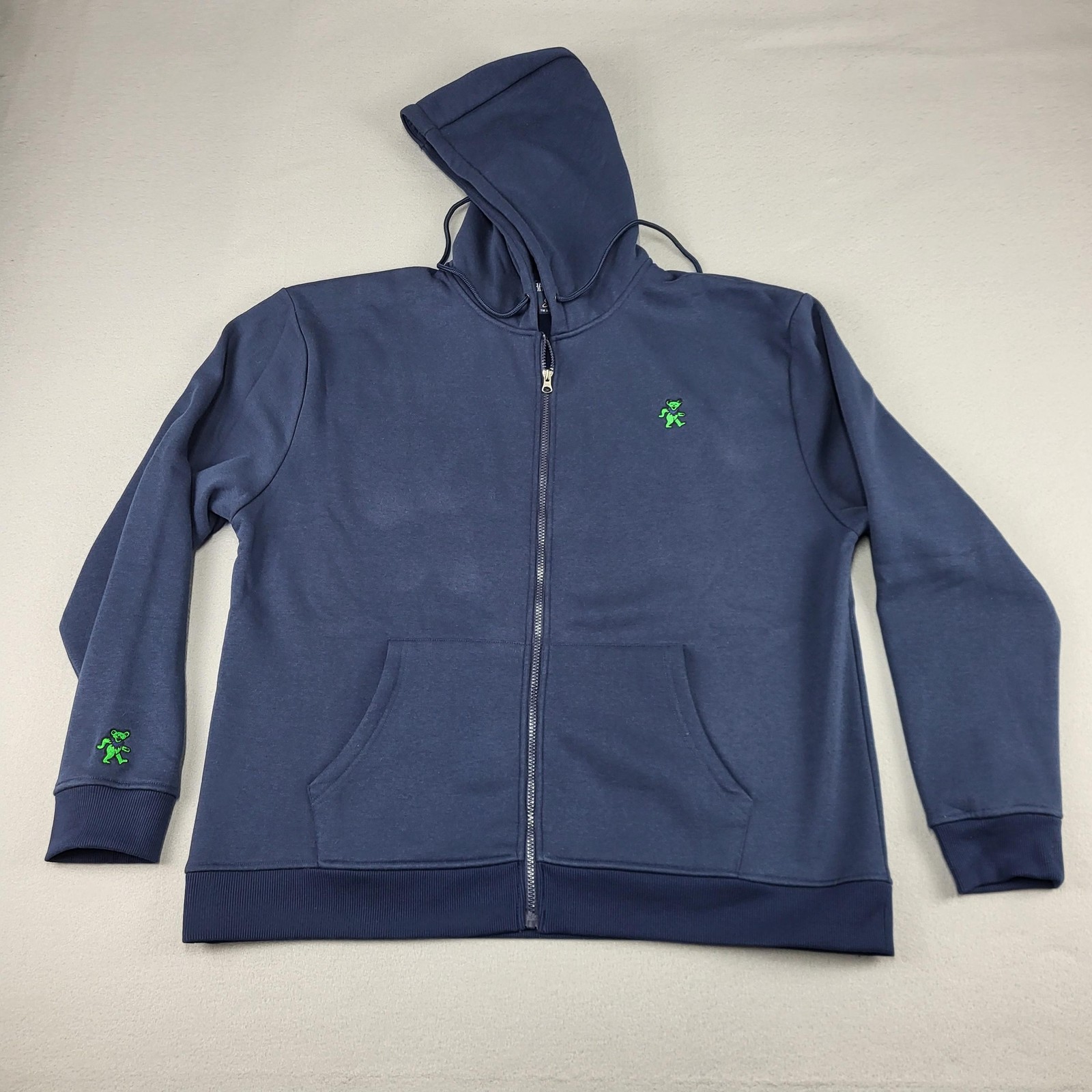 Grateful Dead X Section 119 Hoodie Mens XL Blue Full Zip Fleece Dancing Bear