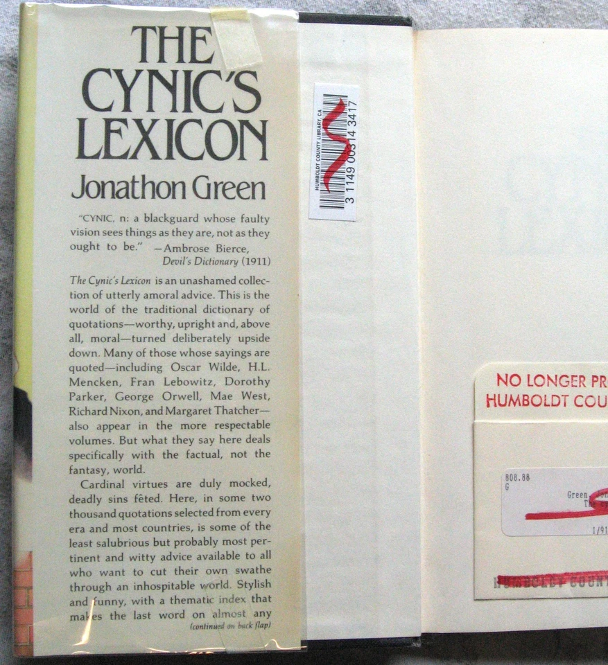 The Cynic's Lexicon by Jonathon Green Porcelain Throne Smorgasbord - Image 2 of 4