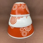 Set of 3 Vintage Charm inspired by Pyrex "Tickled Pink" Psychedelic Spring Bloss