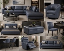 Townsend Premium Blue Cowhide Leather 49.2 Sq Ft Whole Full Hide