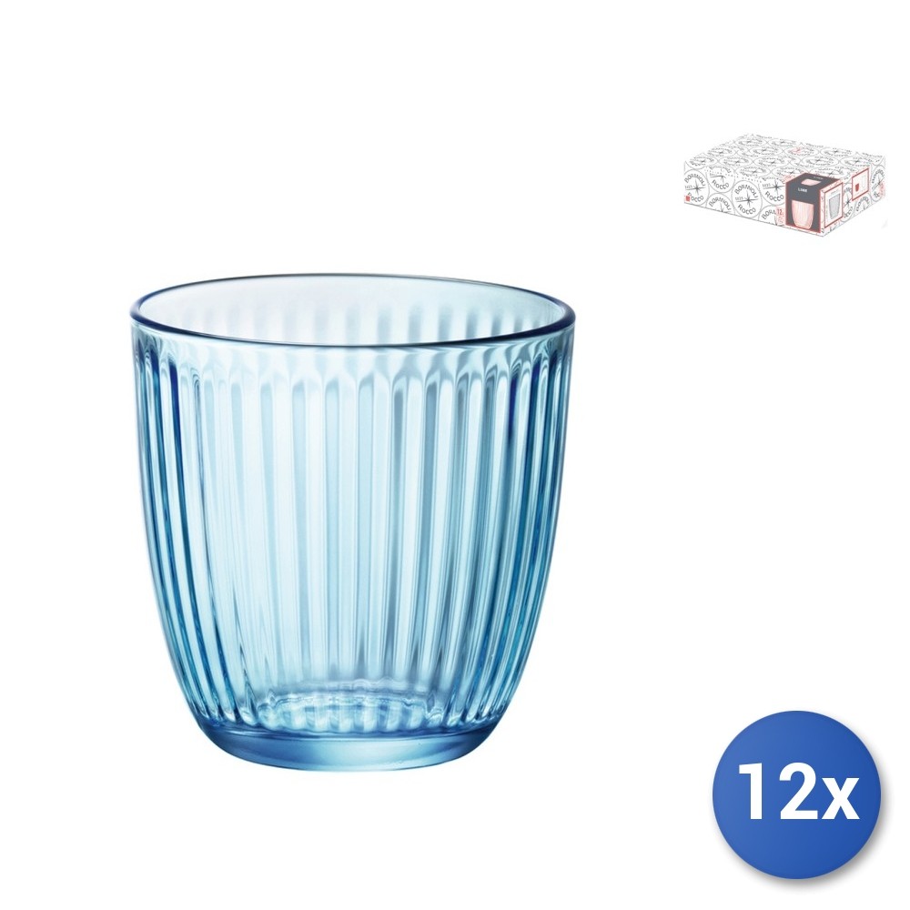 12x Bormioli Rocco Line Blue Glasses For Water Cl29