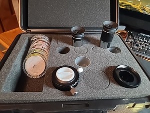 Antares Color Filters. Missing No. 5 . Two Meade 9 And  25 Eye Pieces and Adaptr