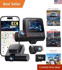Crystal-Clear 4K 1080P Dash Cam with HDR Night Vision  Built-In GPS for Cars