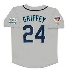 Ken Griffey Jr. Seattle Mariners 1997 Grey Jersey w/ Jackie 50th Patch Mens L