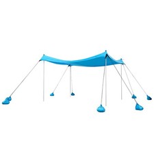 Beach Sun Shelter 10x10ft   UPF50 Lycra, 4 Alum Poles, 8 Sandbags
