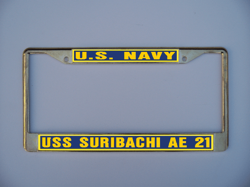 USS SURIBACHI AE 21 License Plate Frame U S Navy Military Car-Truck-Motorcycle - Picture 5 of 11
