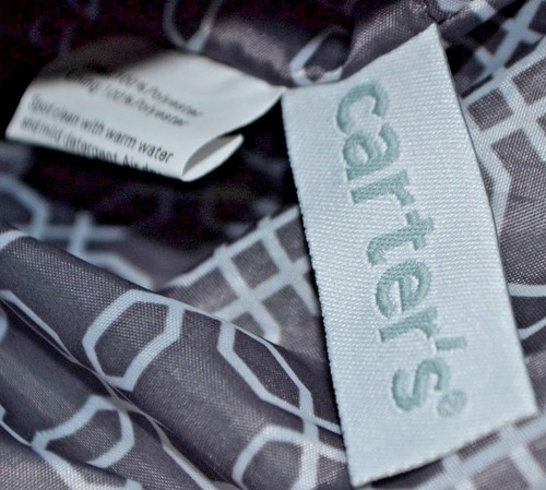 Just One You by Carter Large Fashion Tote Baby Diaper Bag Gray Flap+Zip Closure - Picture 7 of 9