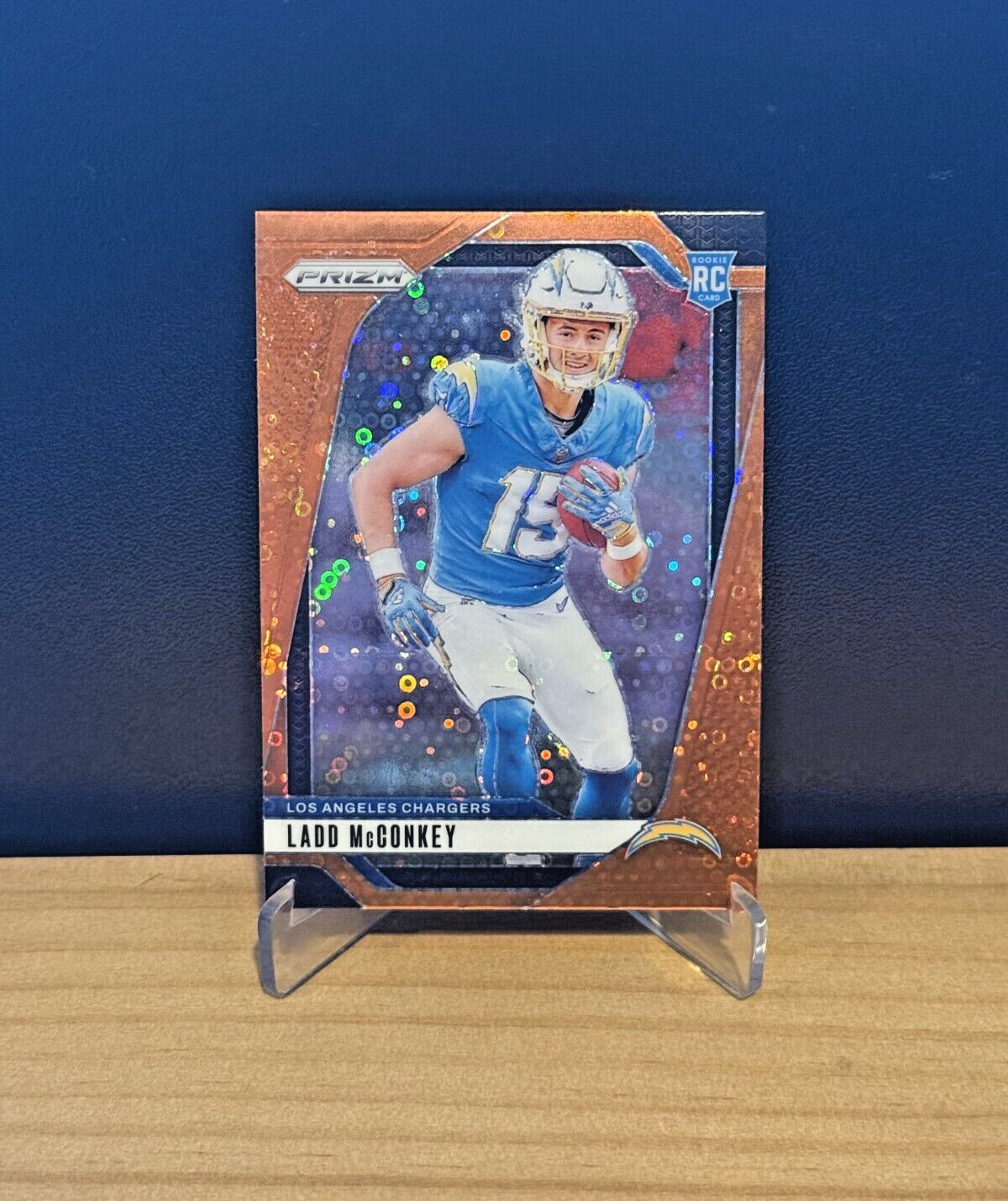 2024 Panini Prizm Ladd McConkey #365 Orange Disco Prizm (RC) Chargers