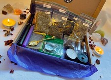 Wiccan Altar starter set pagan witchcraft crystal decor spoon herb