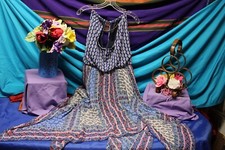 Maurices Women's Blue 60" Maxi Sundress Size Large Dress Cocktail travel classic