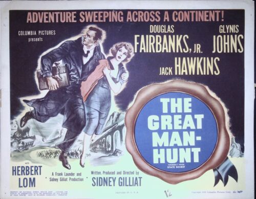 Carte de titre The Great Man-Hunt Lobby 1950 Douglas Fairbanks Jr., Glynis Johns - Photo 1 sur 1