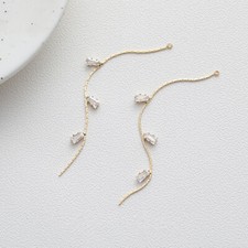 2pcs Zircon Tassel Earring Charm,Rhinestone Chain Earring,Long Chain Earwire