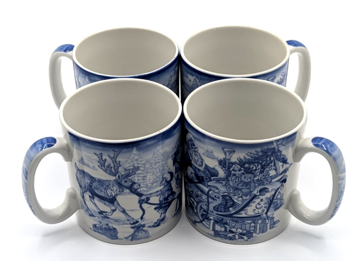 (4) Spode Blue Room Collection (2007) - Jährliche Weihnachtstassen 3 1/4"